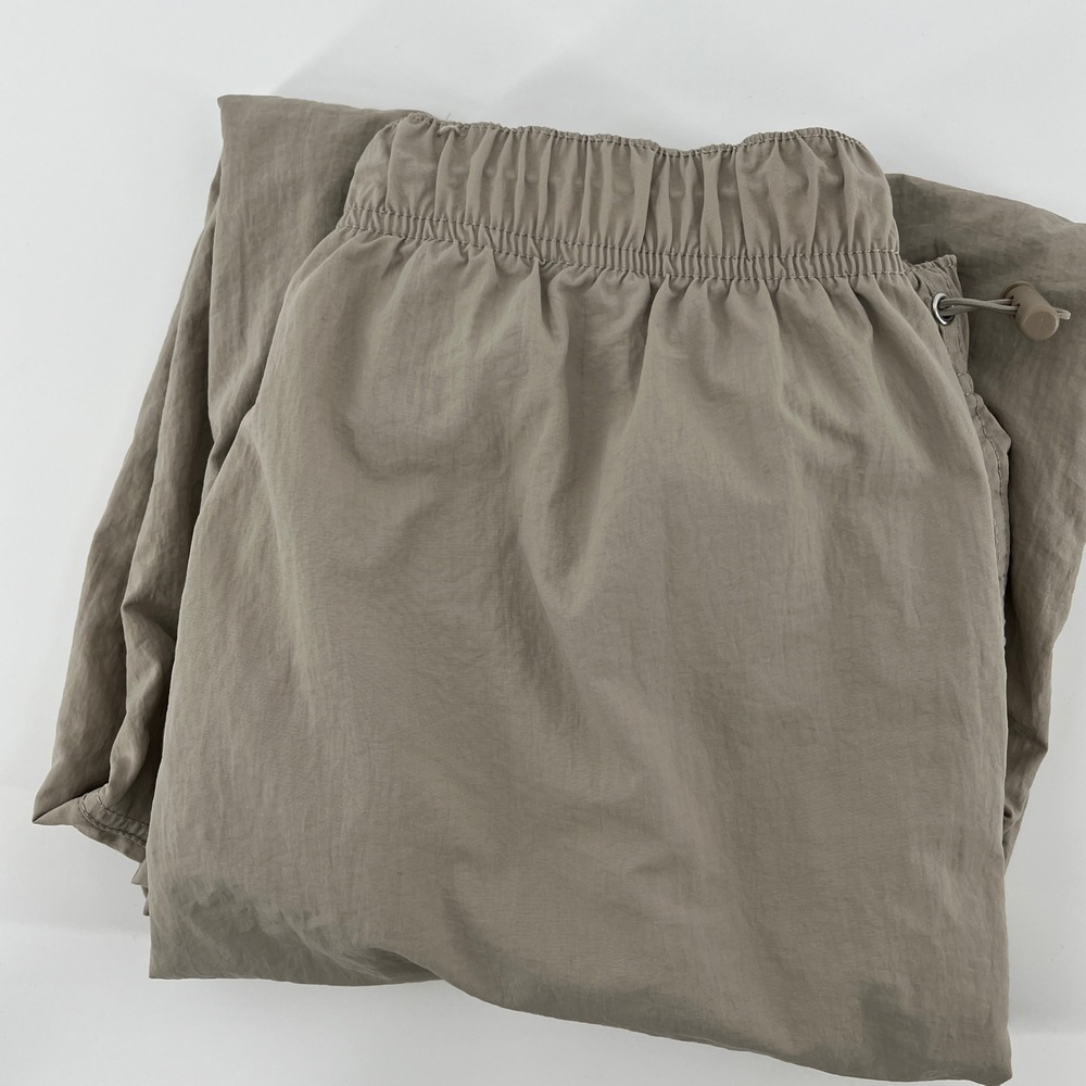 Love Tree. Jogger Pants, Womens, M, Taupe, Nylon Parachute Adjustable Cuffs